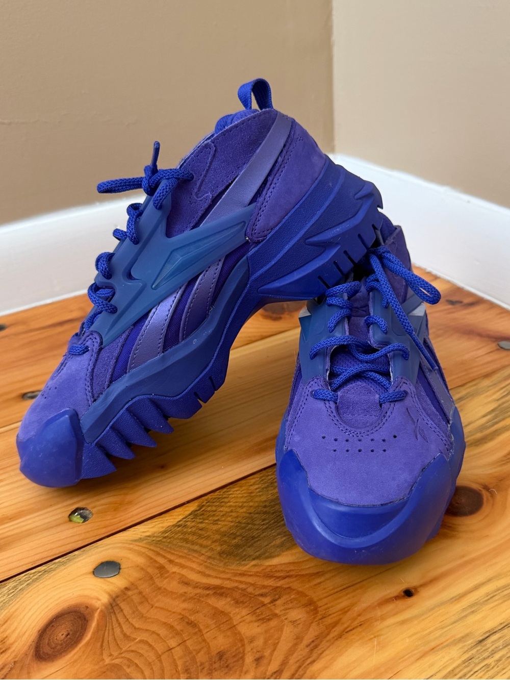 Vibrant Purple Reebok x Cardi B Chunky Suede Sneakers